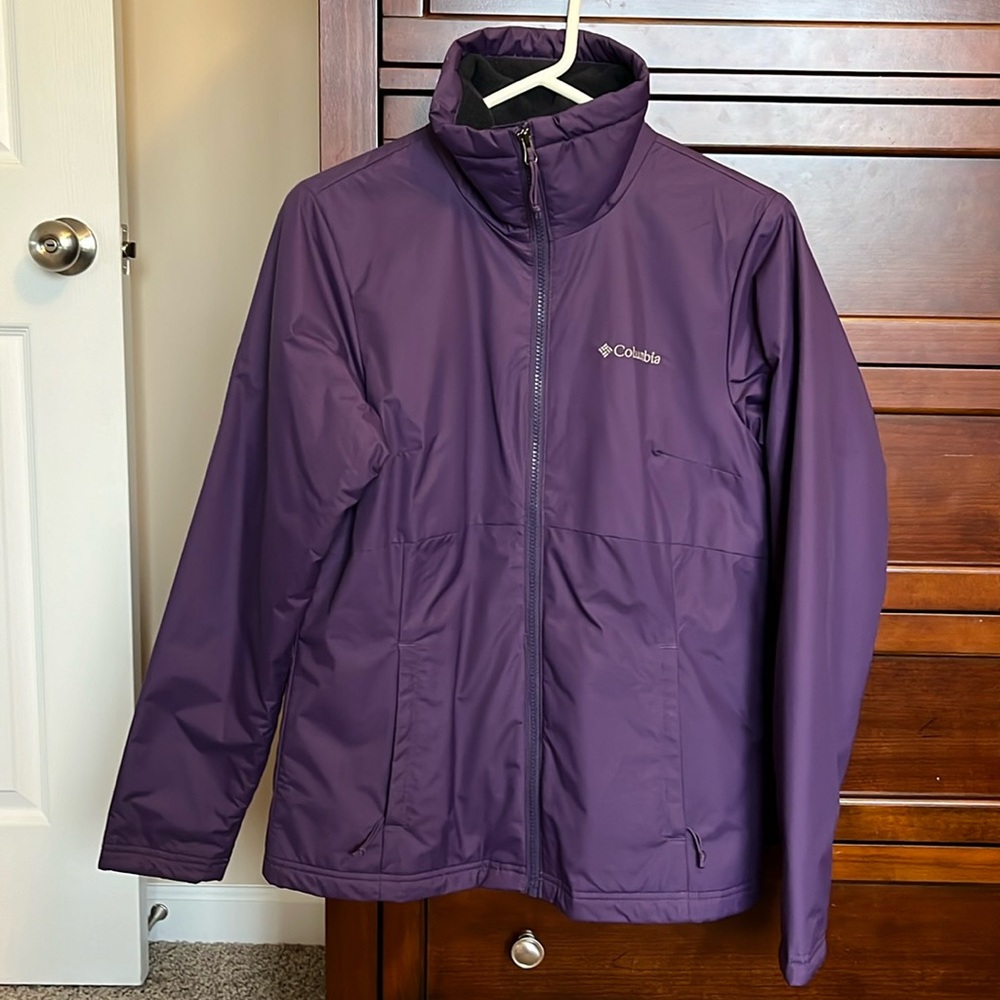 Like New Women’s Columbia Water Resistant Jacket Purple Size XS Fleece Lined